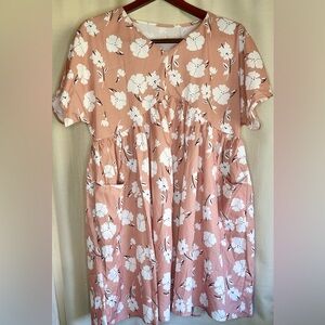 Floral Print V Neck Dress